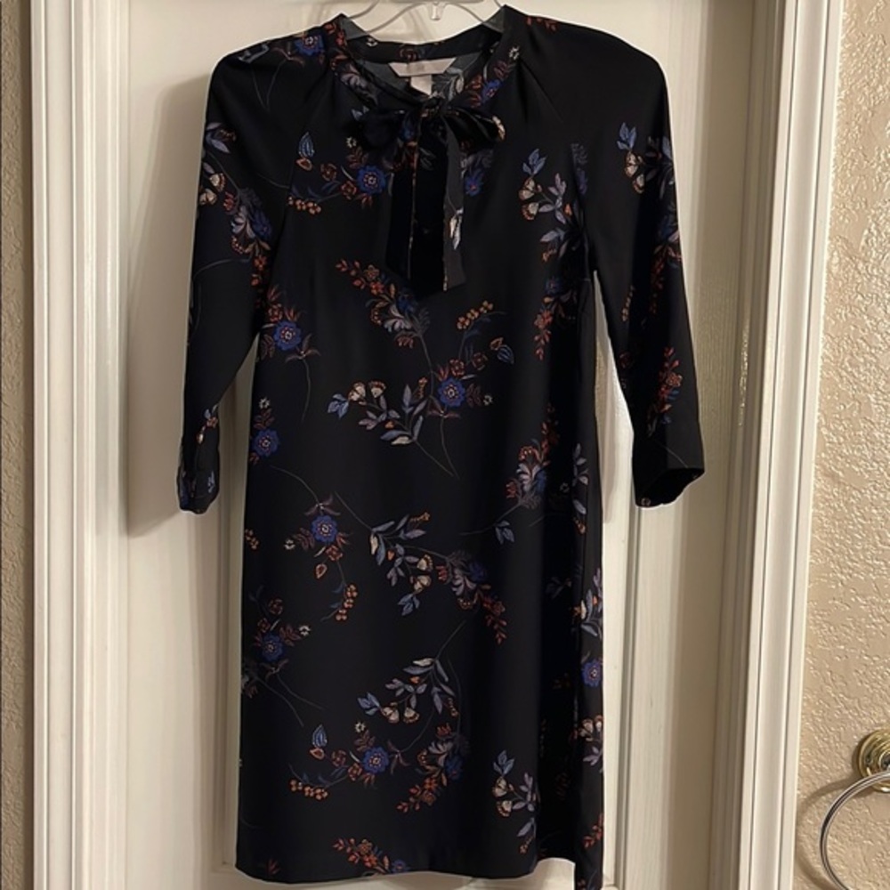 H&M Floral Black Dress size 4